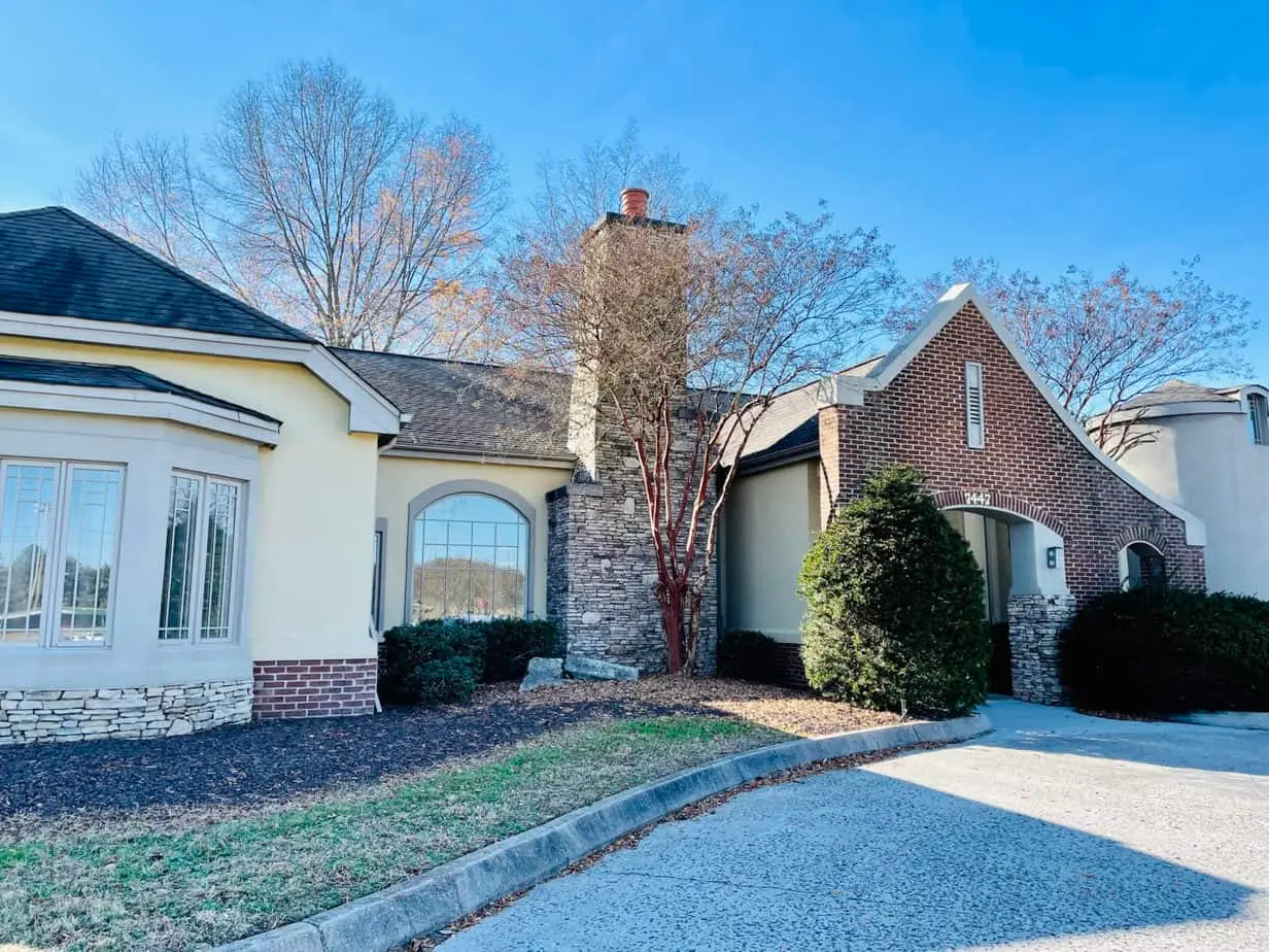 Exterior of treatment center with brick entrance