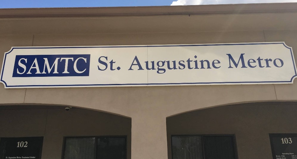 St. Augustine Metro Treatment Center sign above entrance walkway