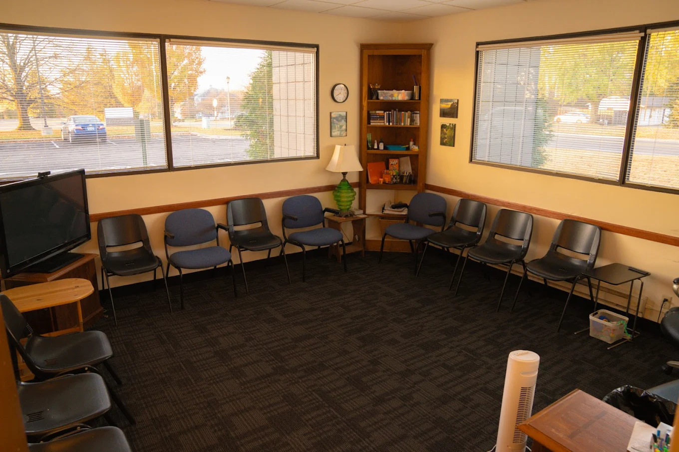 Chairs arranged in circle for group therapy