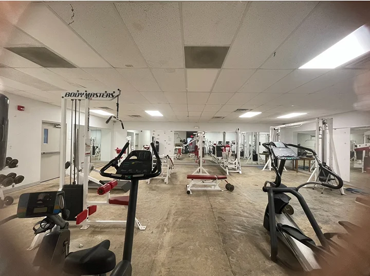 fitness center with a variety of equipment.