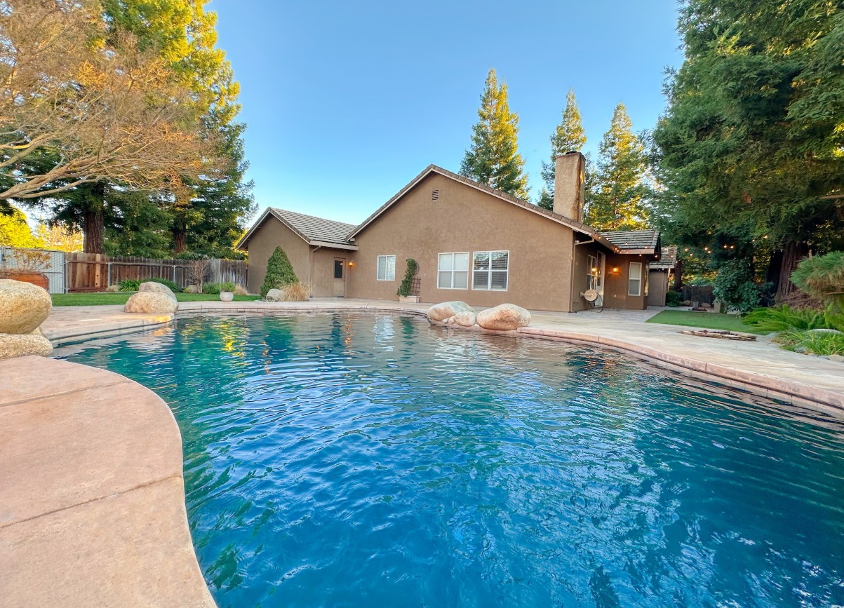 Outdoor pool beside residential treatment home