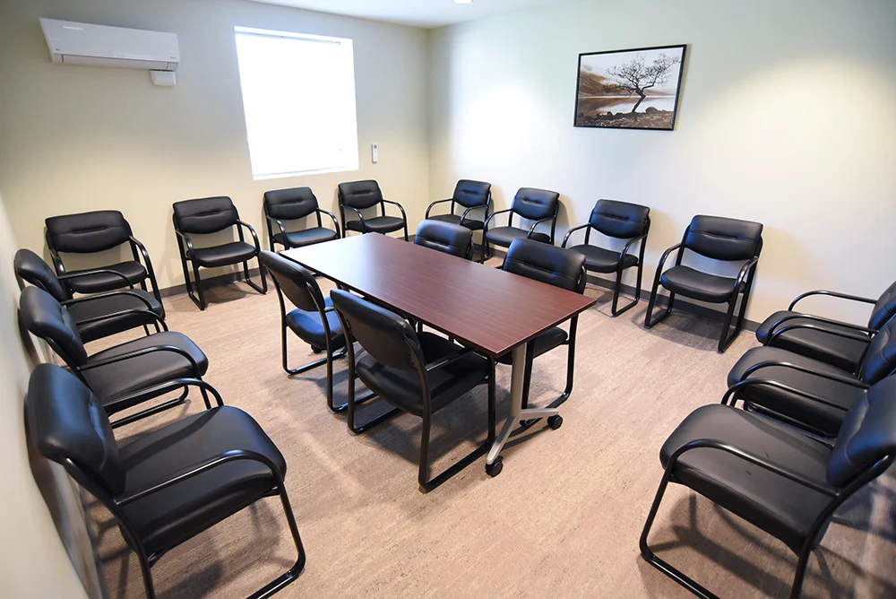 Therapy room with chairs in a circle