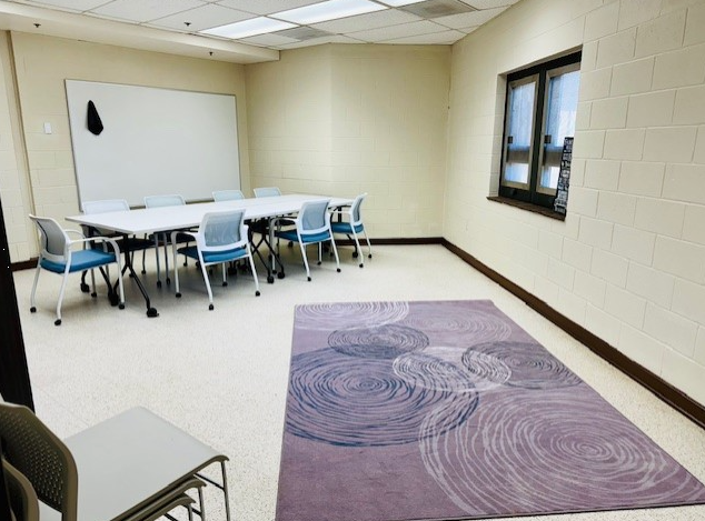 Meeting room with long table