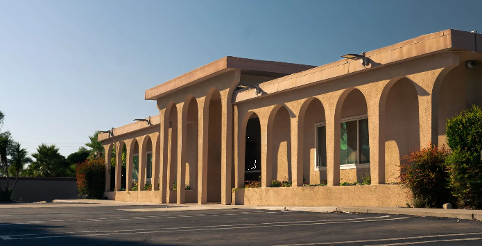 Exterior view of Cedar House Life Change Center building in Bloomington, CA