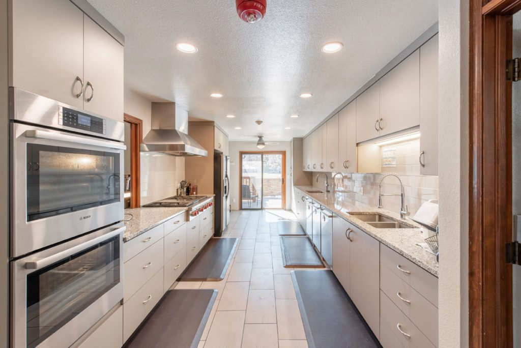 Bright kitchen with stainless steel appliances