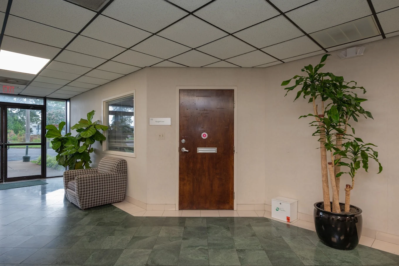 BrightView Virginia Beach lobby with seating and indoor plants