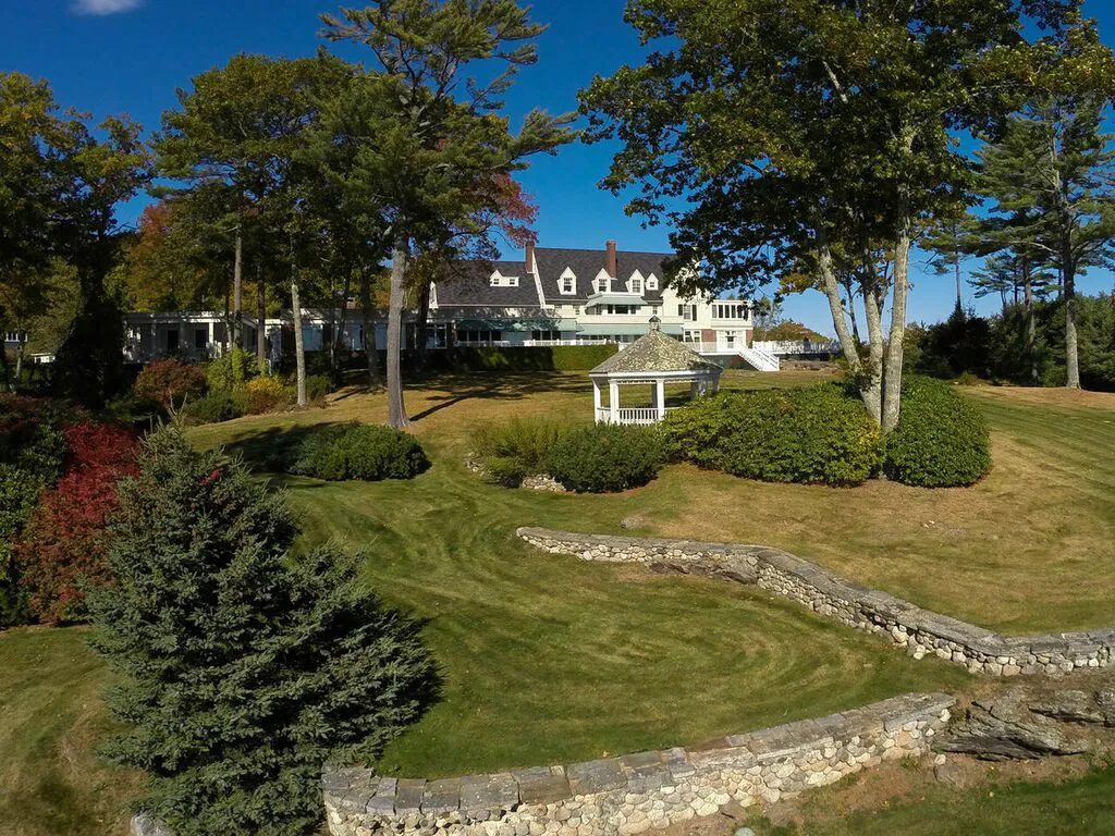 Large coastal estate with gardens and gazebo view