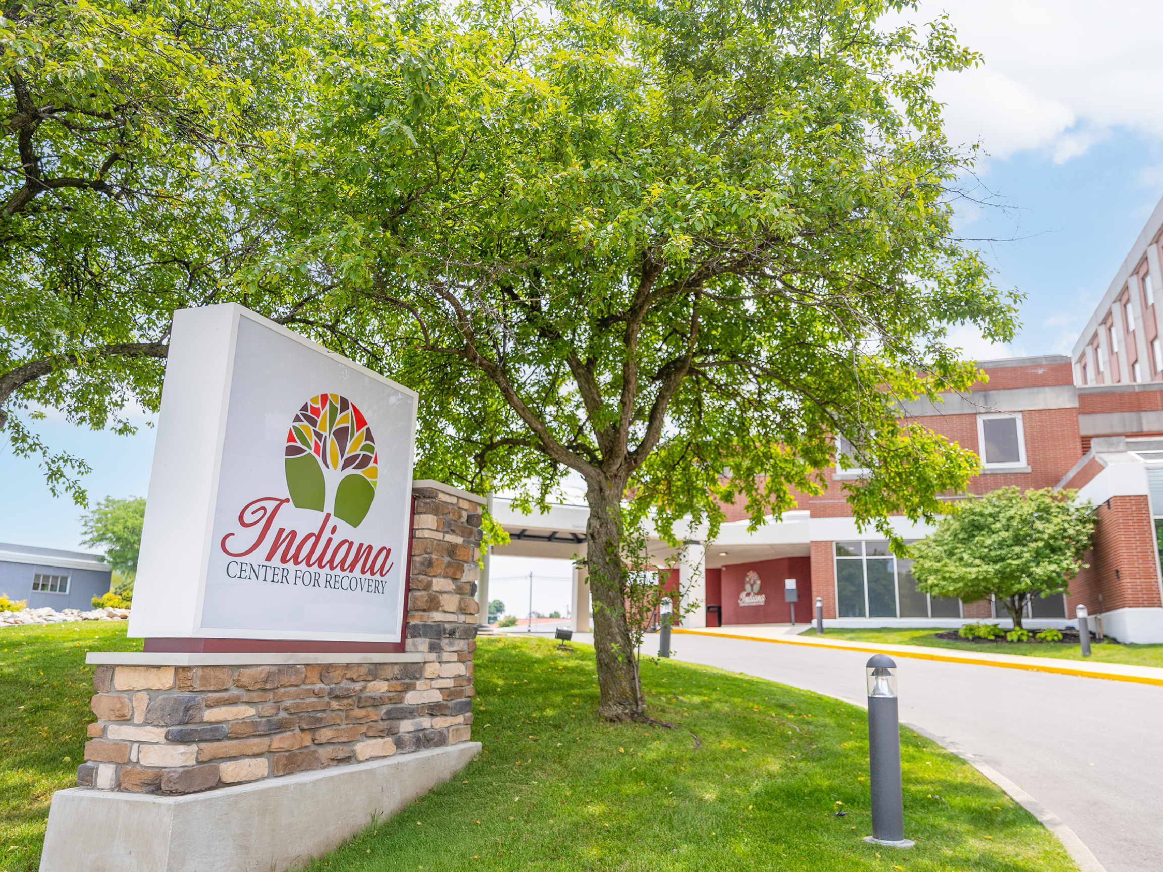 Entrance sign for Indiana Center for Recovery adolescent program.