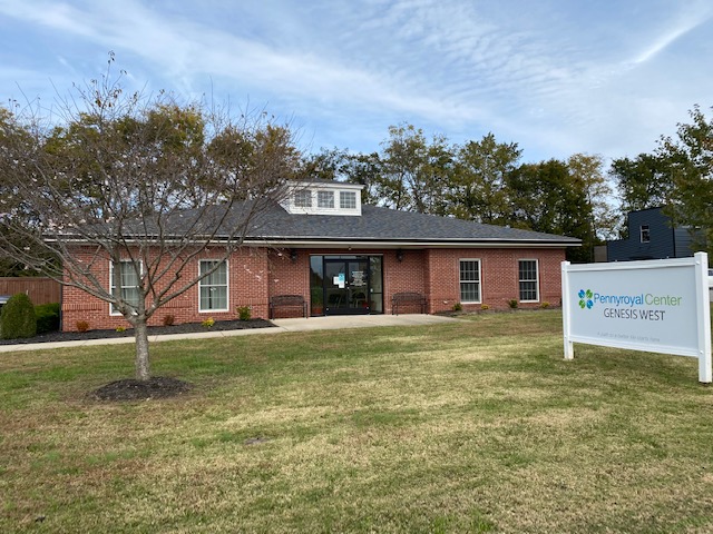 Front view of Pennyroyal Center Genesis West brick building