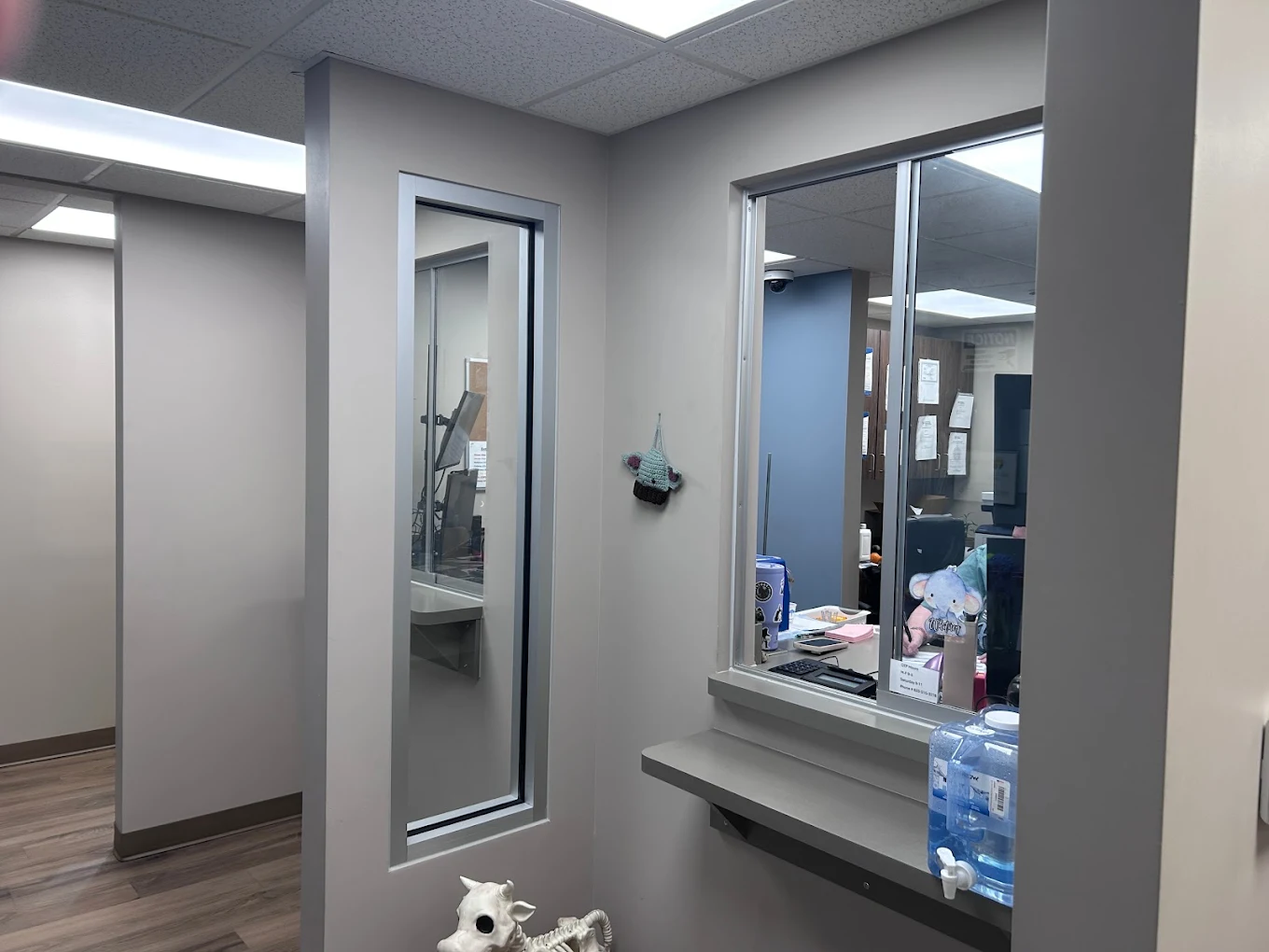 Dispensary window and counter inside BrightView Newark North