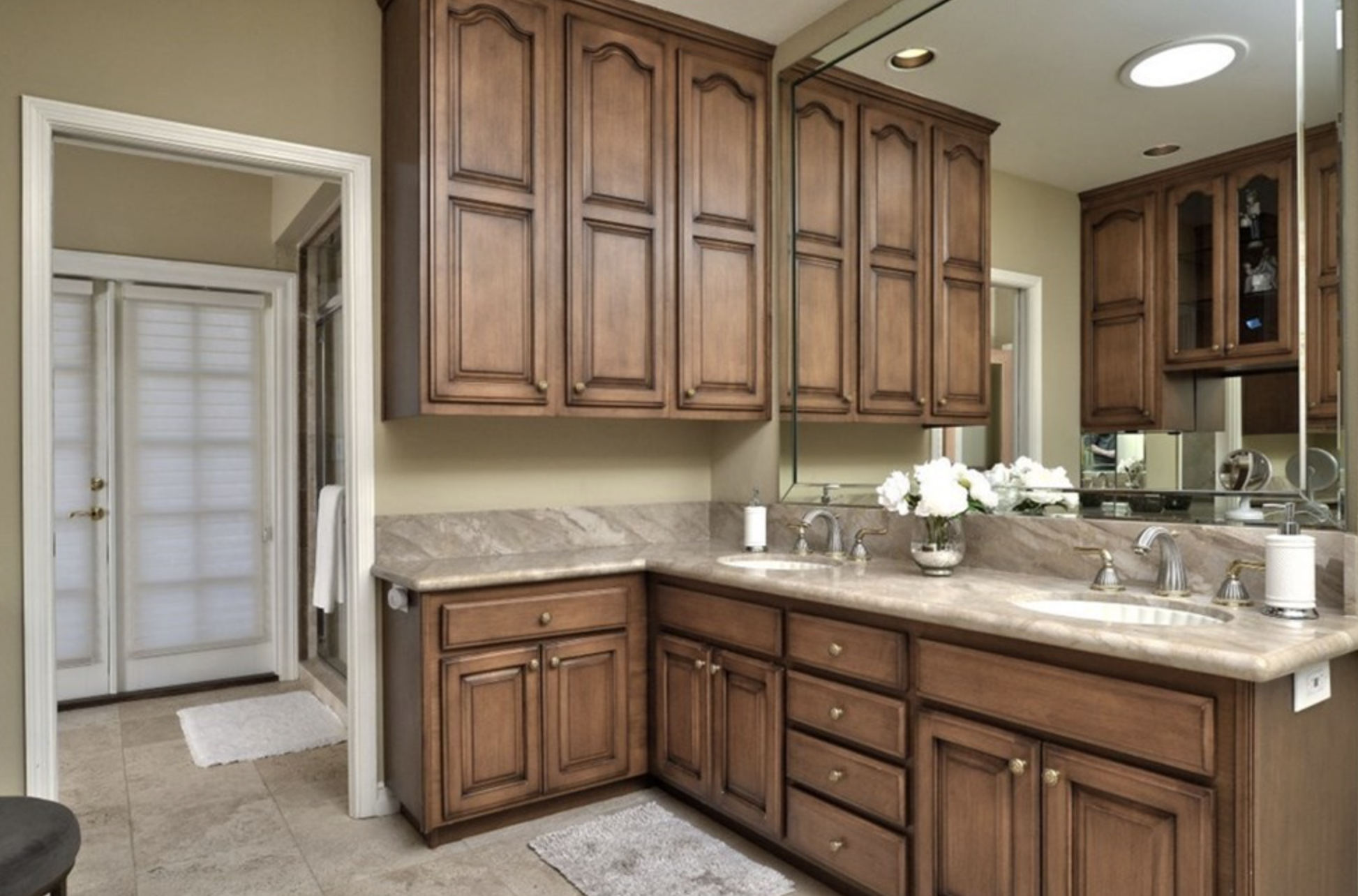 Bathroom with double sinks.