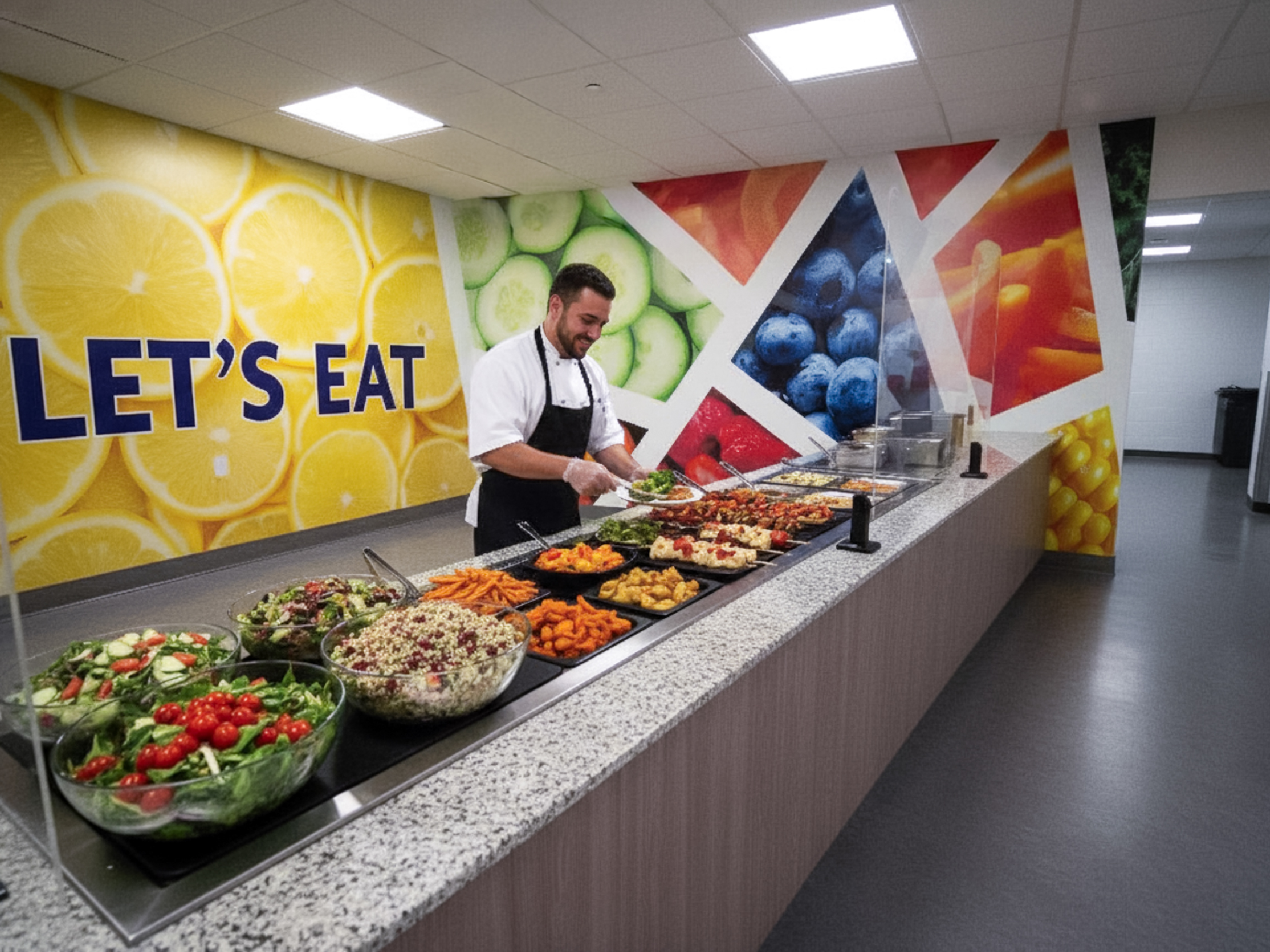 A chef prepares healthy, fresh meals at the South Bend rehab facility.