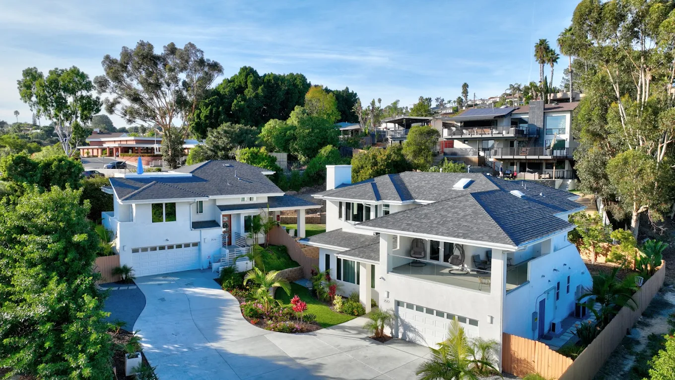Aerial view of modern white residential detox facility