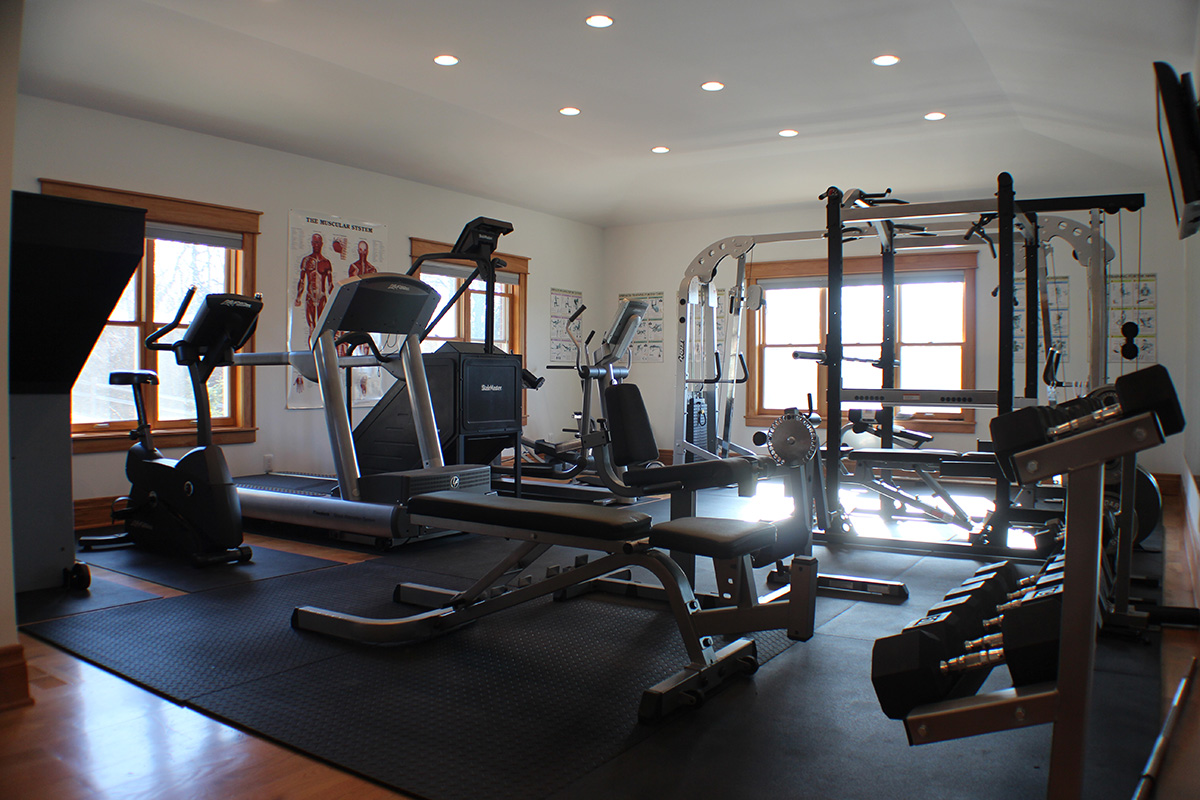 Fully equipped fitness gym with cardio and strength machines