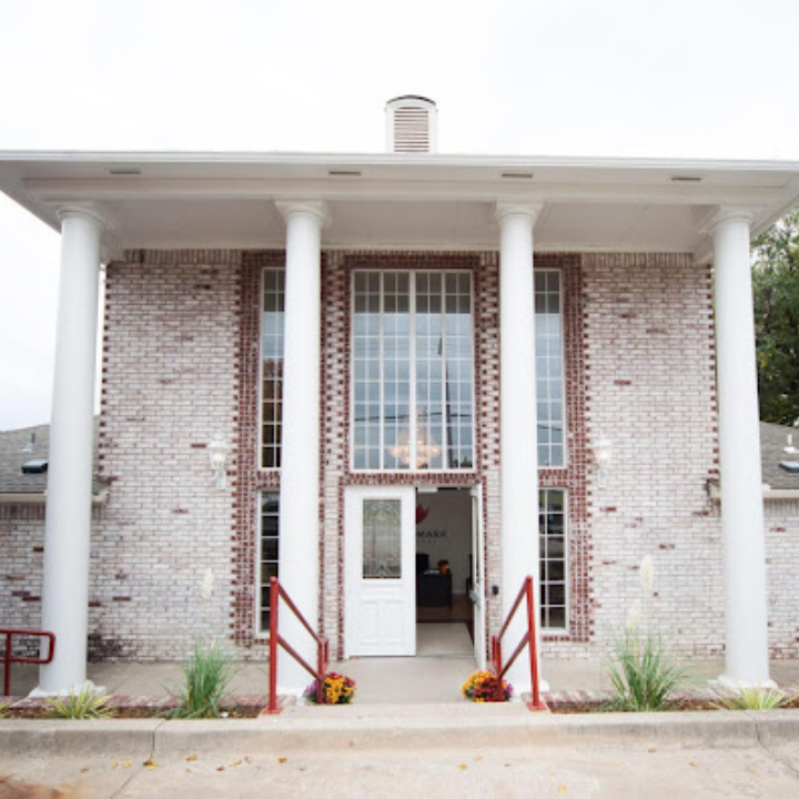 Front entrance with tall columns at South Coast Behavioral Health