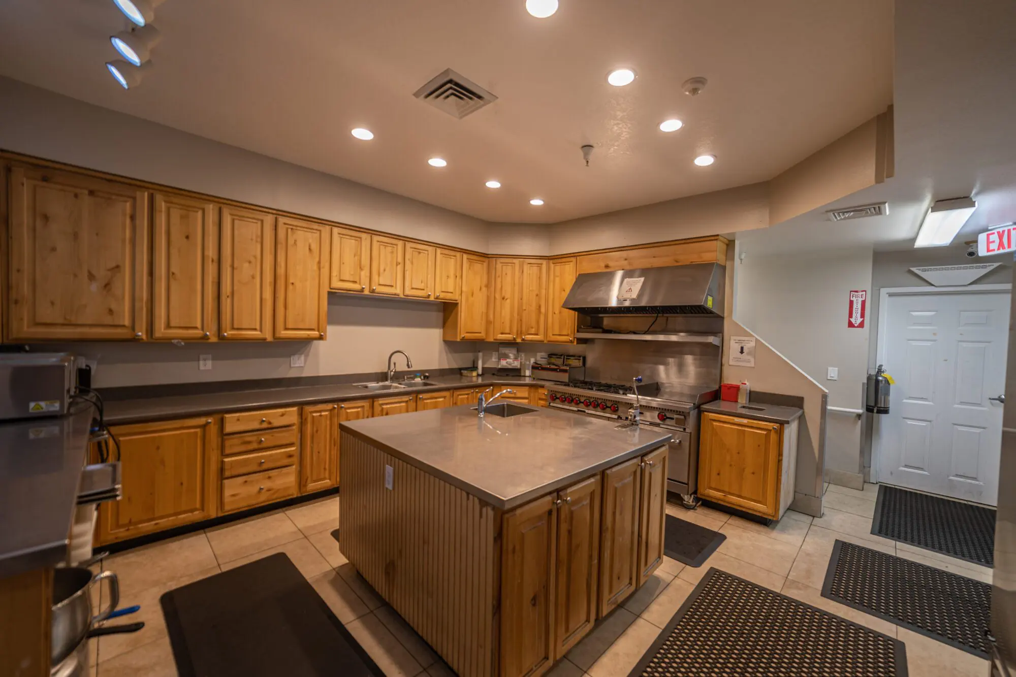 Commercial kitchen used for on-site meal preparation
