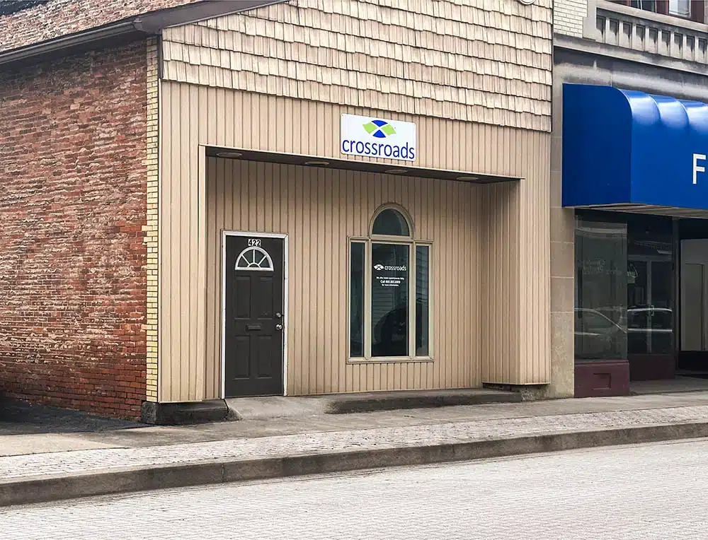 Exterior entrance of Crossroads Treatment Center building