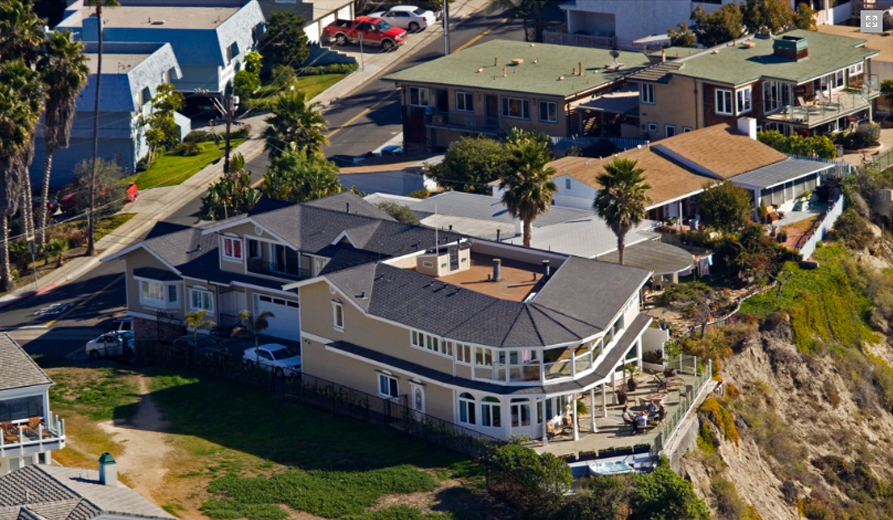 Cliffside rehab facility overlooking the beach.