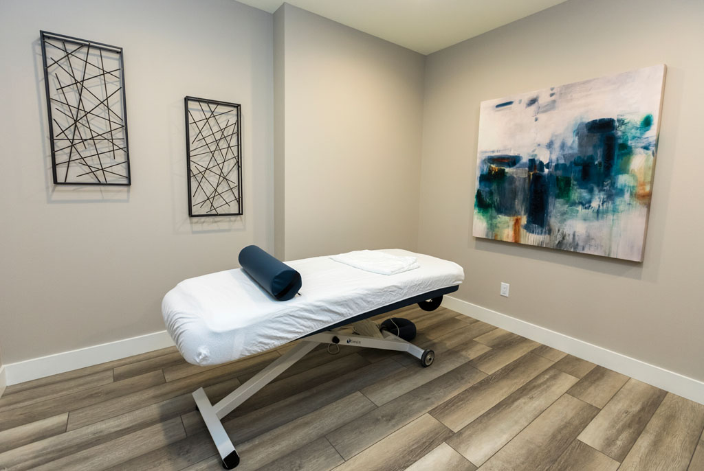 Massage therapy room designed for relaxation and wellness