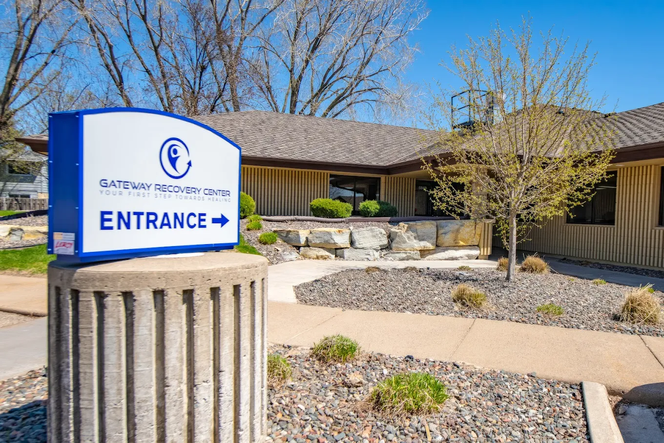 Gateway Recovery Center entrance sign and front walkway