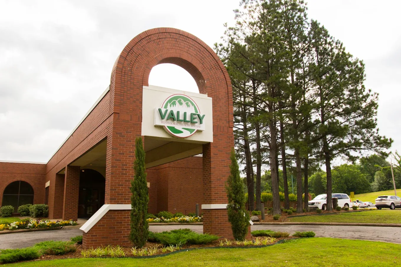 Brick entrance to Valley Behavioral Health System.