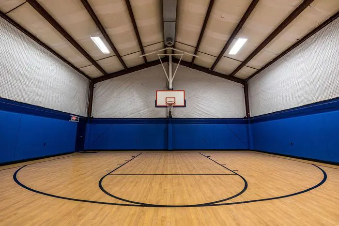 Indoor basketball court for recreation and exercise