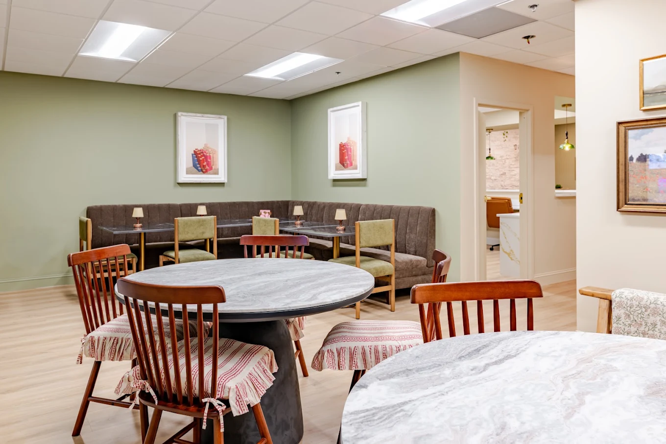 Communal dining/lounge space