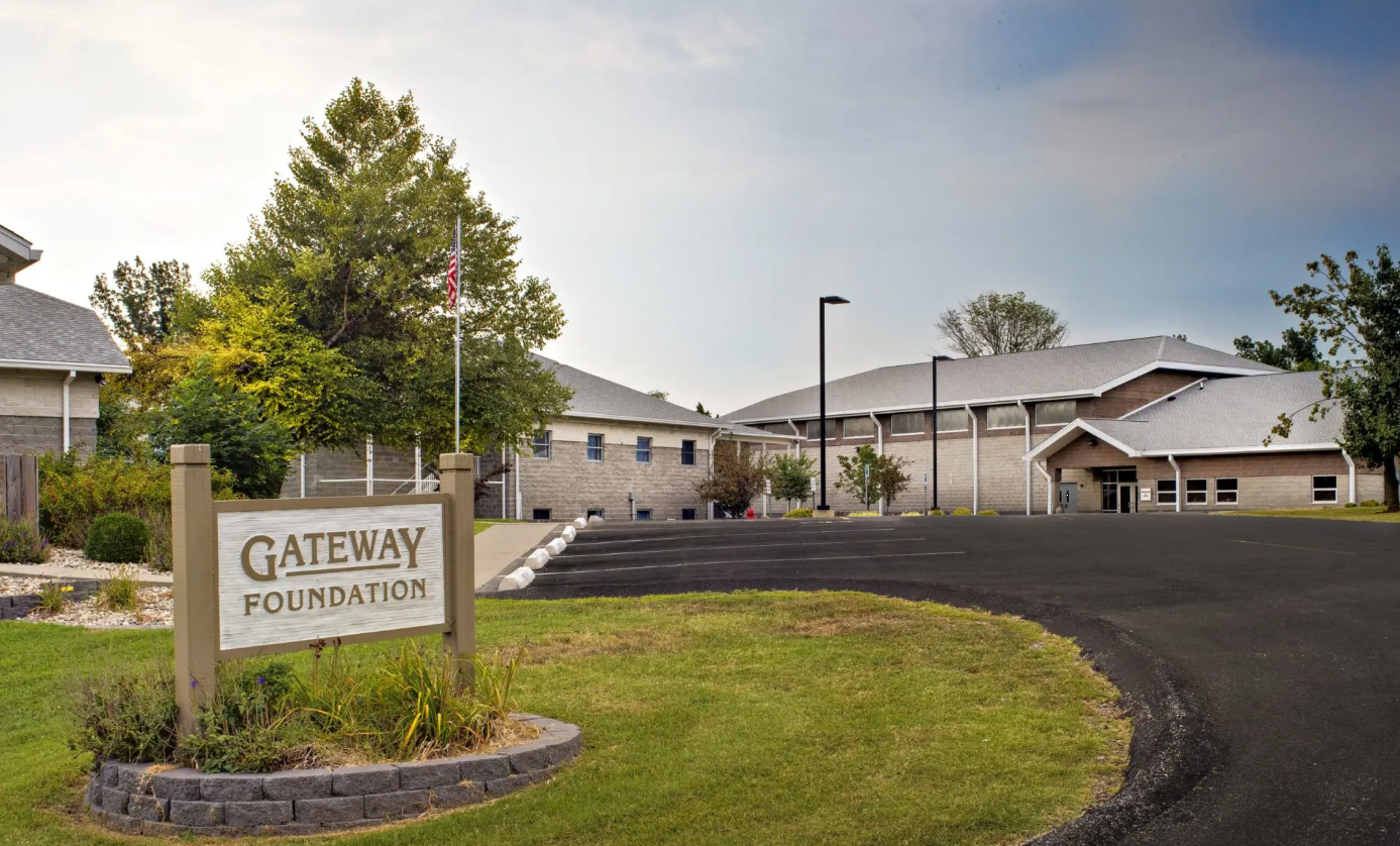 Exterior view of Gateway Foundation buildings and driveway