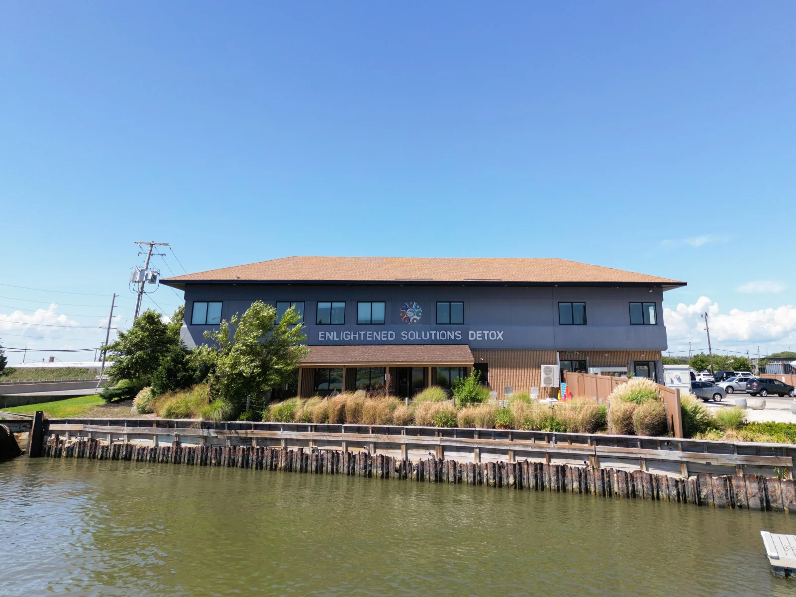 Detox center building by the water