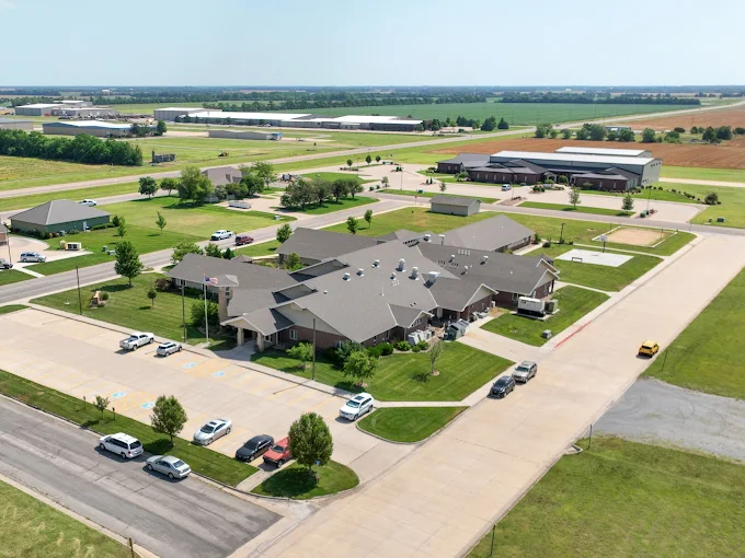 Aerial view of treatment center campus