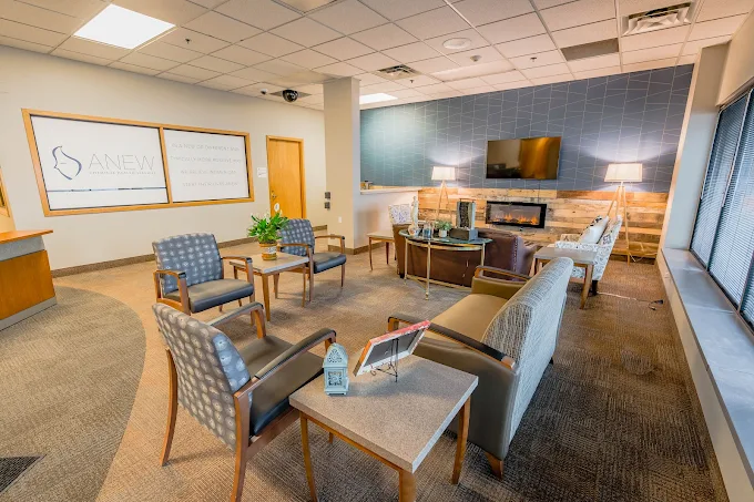 Bright and modern rehab facility lobby with seating