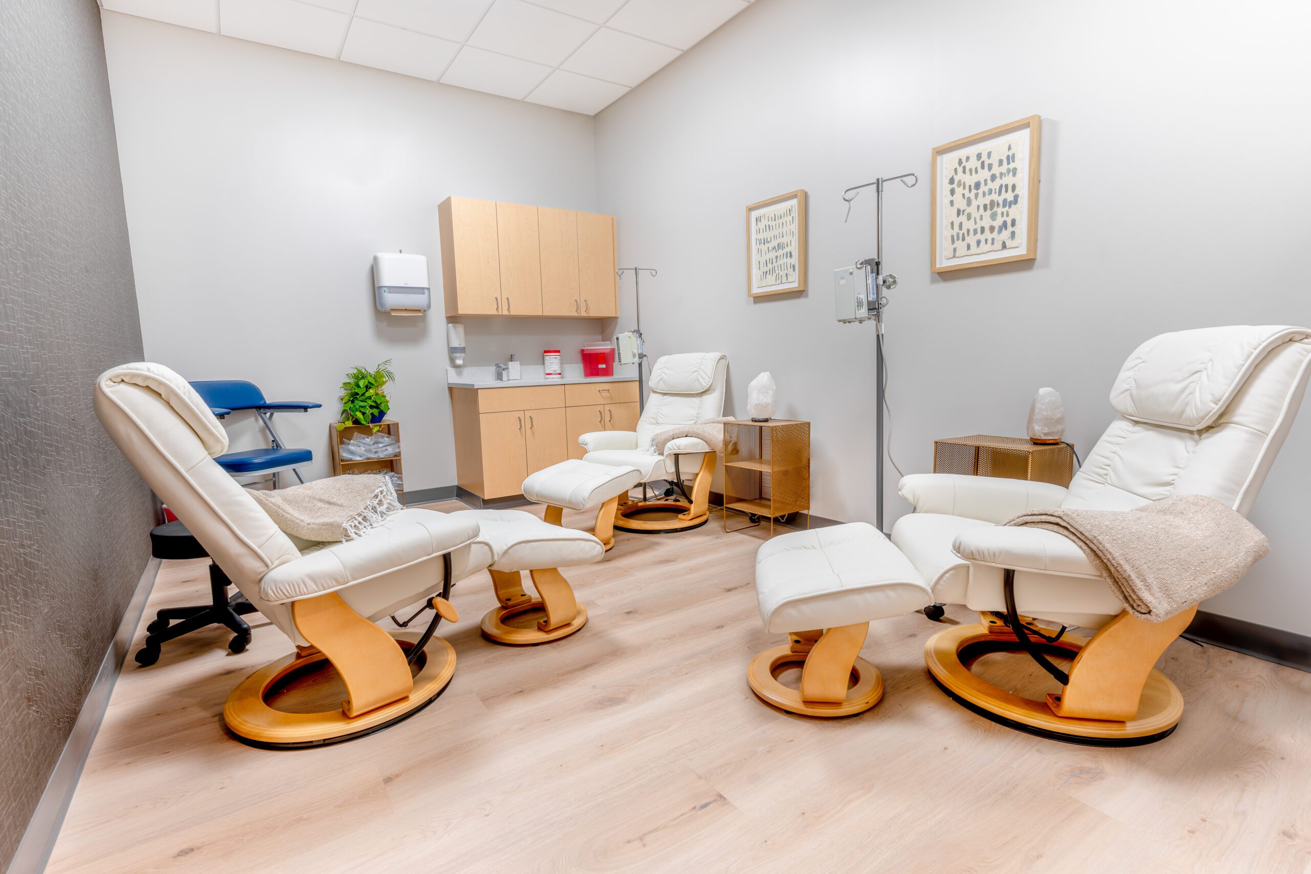 Wellness lounge with reclining chairs for relaxation