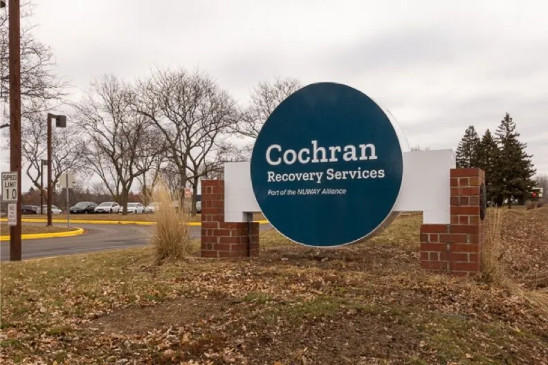 Cochran Recovery Services sign at facility entrance
