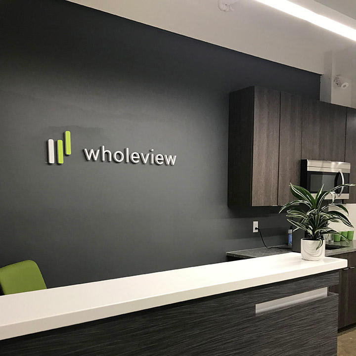 Wholeview Wellness reception desk.
