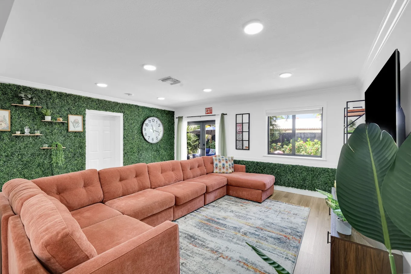Large sectional sofa in communal lounge room