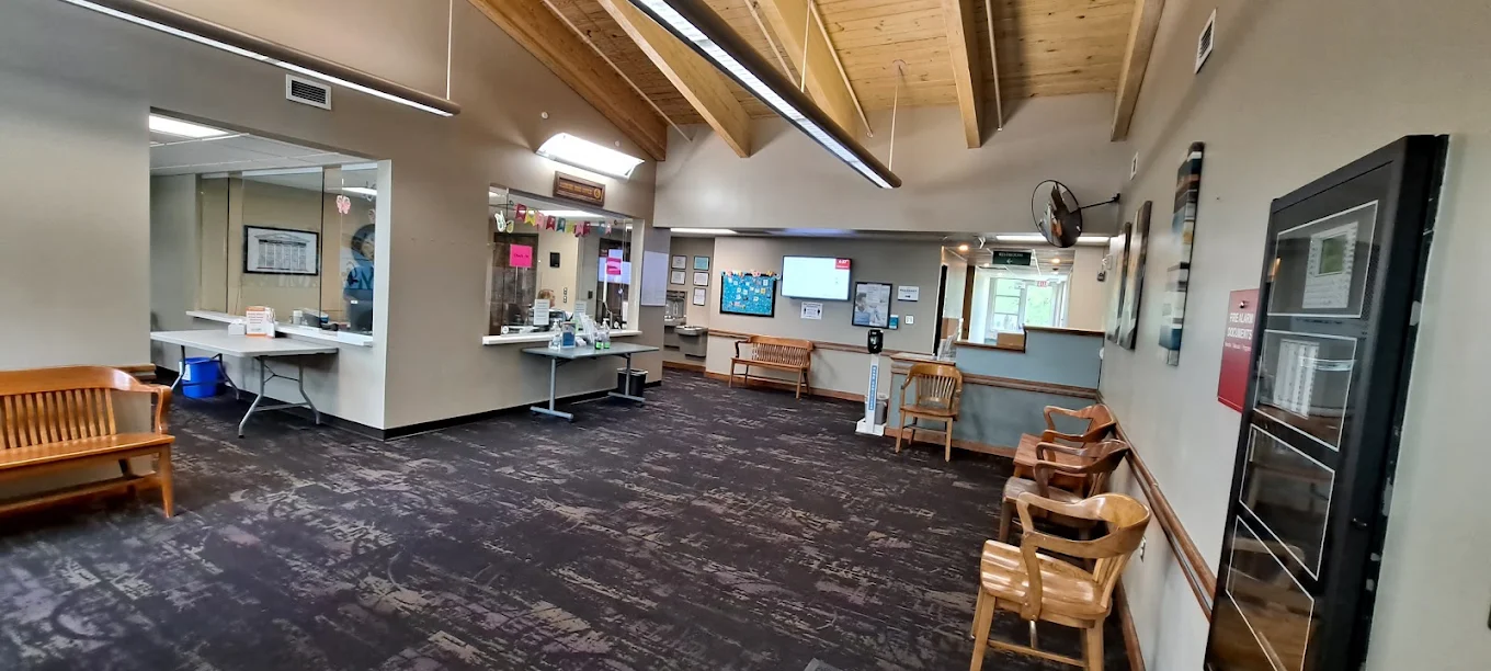 Reception and waiting area at Johnson County Mental Health Center in Shawnee