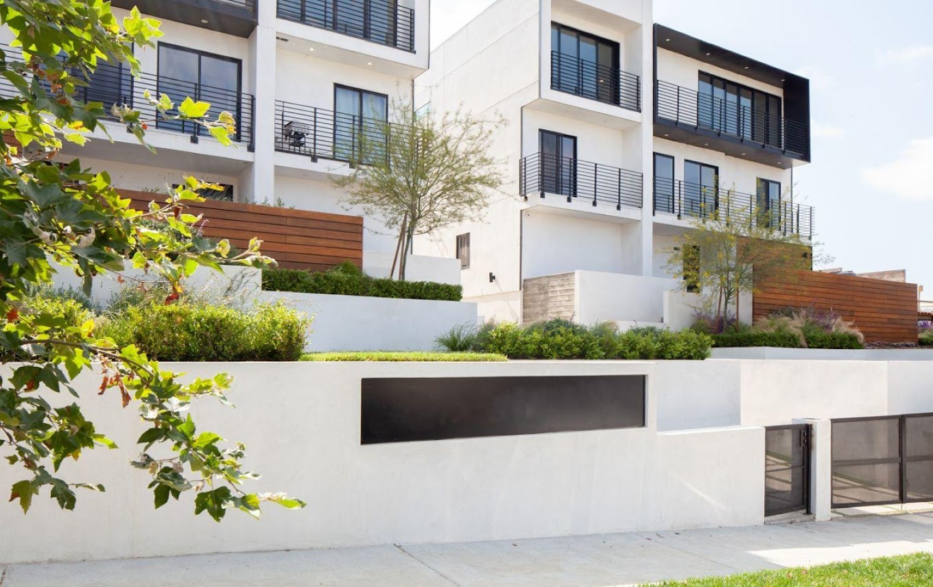 Modern multi-story rehab building with balconies