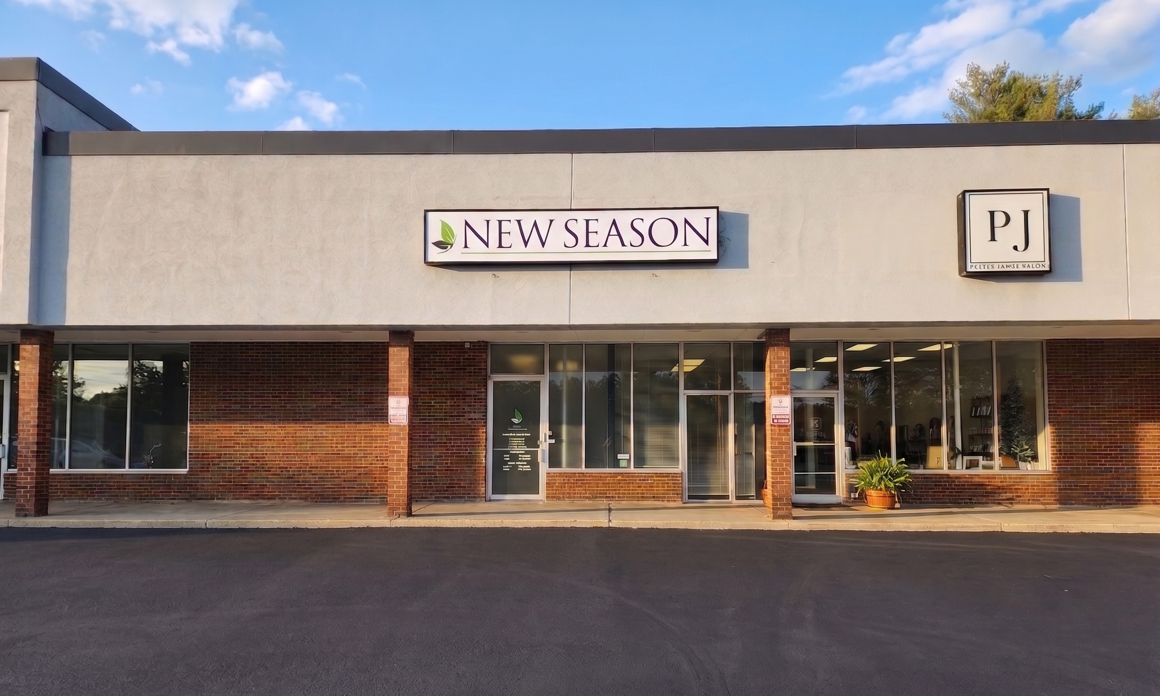 New Season treatment center storefront with entrance and signage