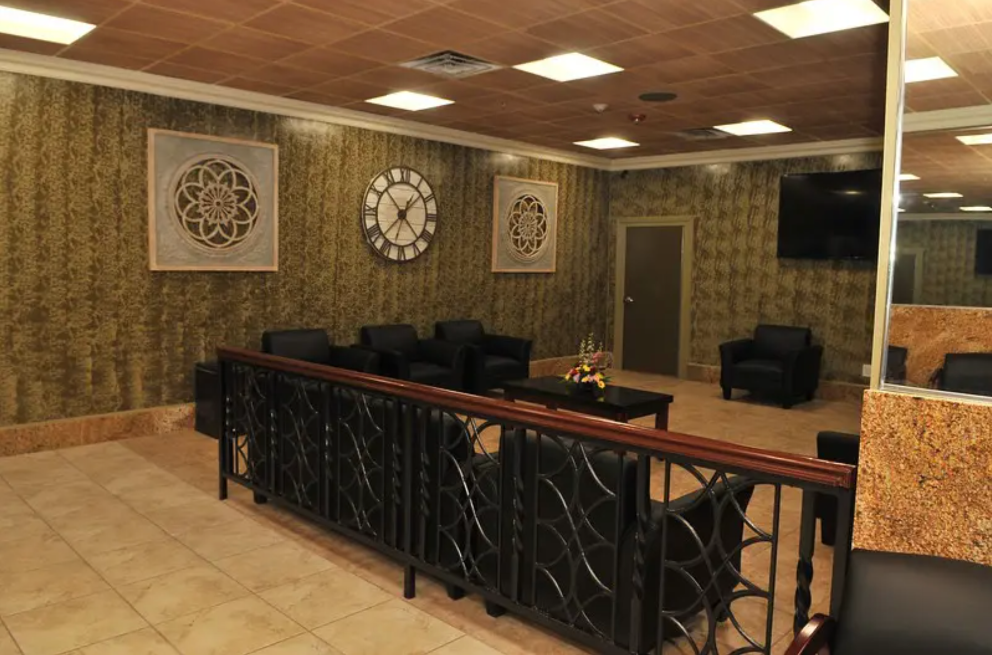 A comfortable and elegant lobby area with modern seating and decor.