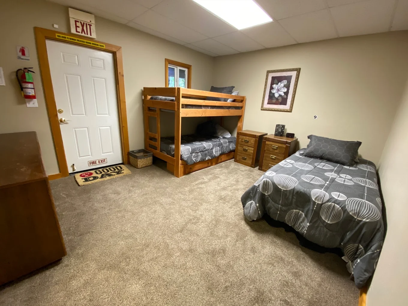 Shared bedroom with bunk bed and twin bed