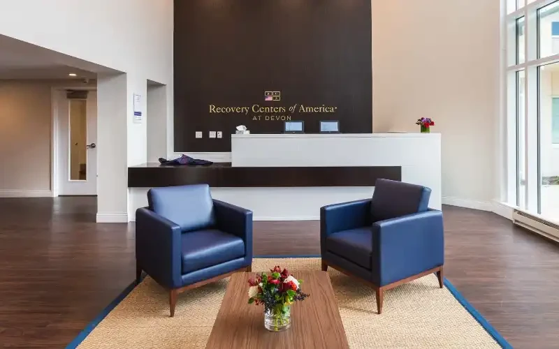 Reception desk with black and white design