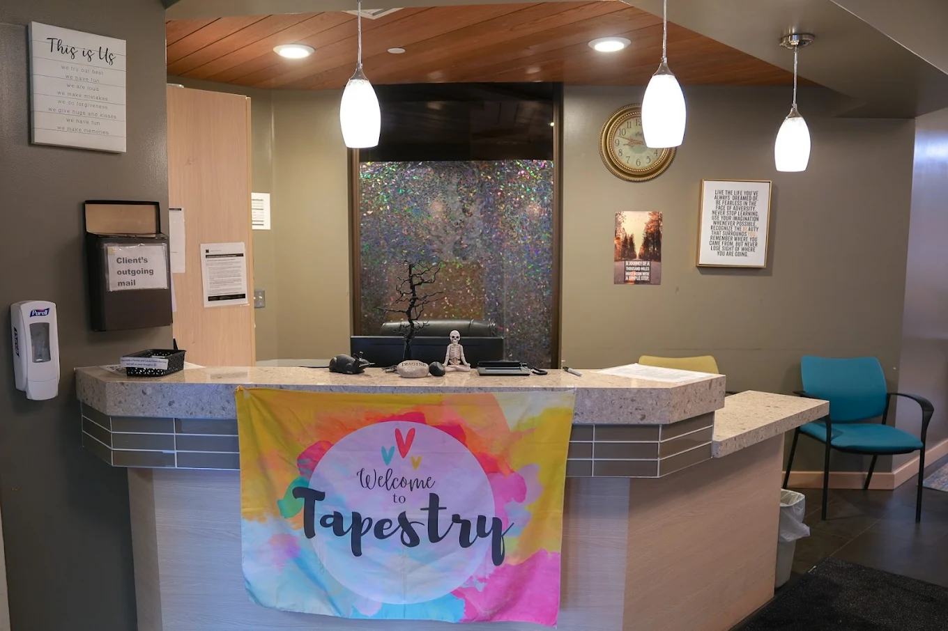 Reception desk and waiting area at EOSIS Tapestry
