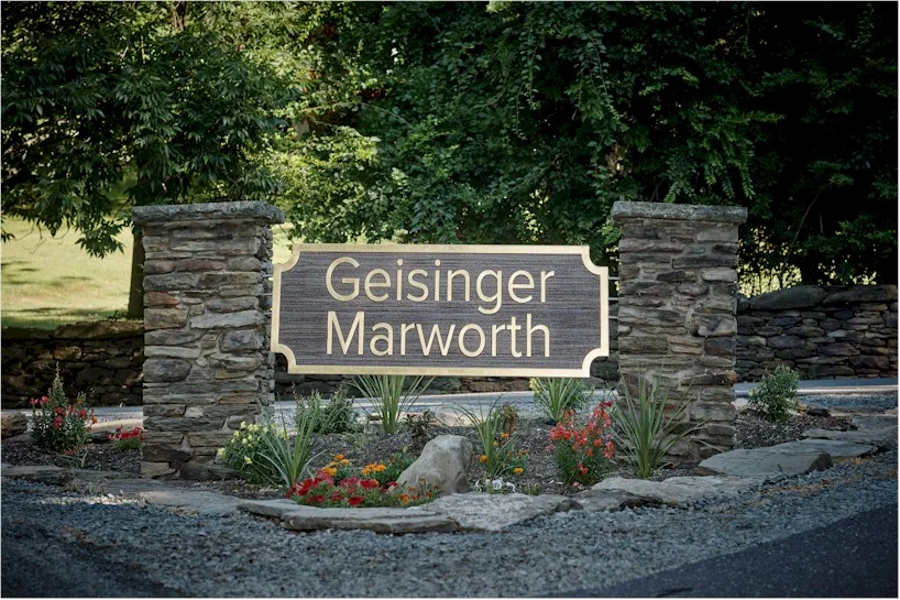 Stone entrance sign for Marworth Treatment Center.