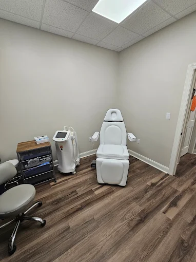 White medical therapy chair in clean room