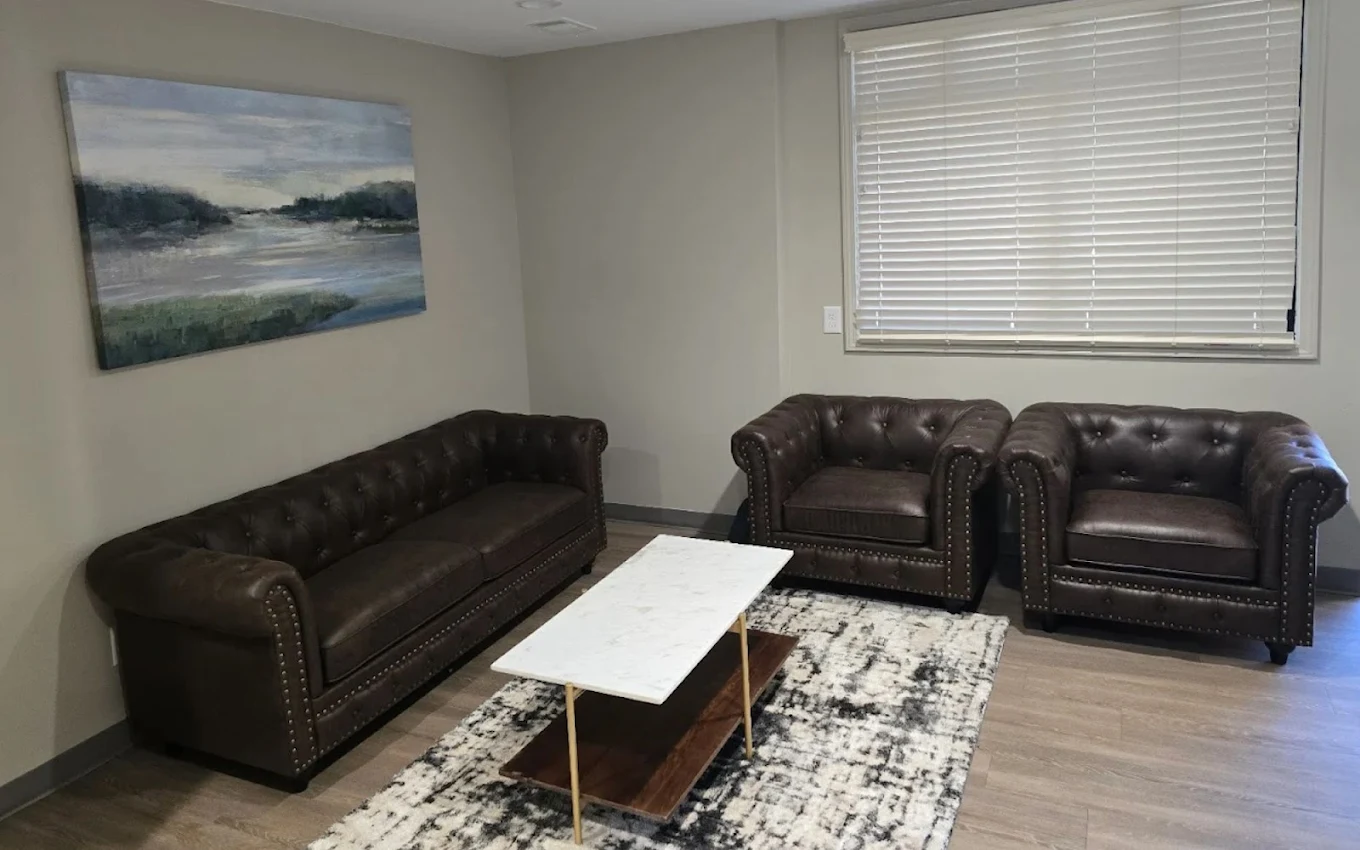 Client Lounge with Leather Seating
