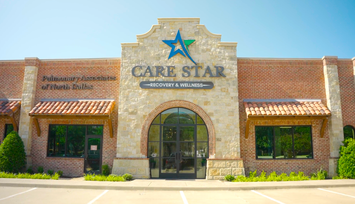 Brick exterior with Care Star Recovery signage