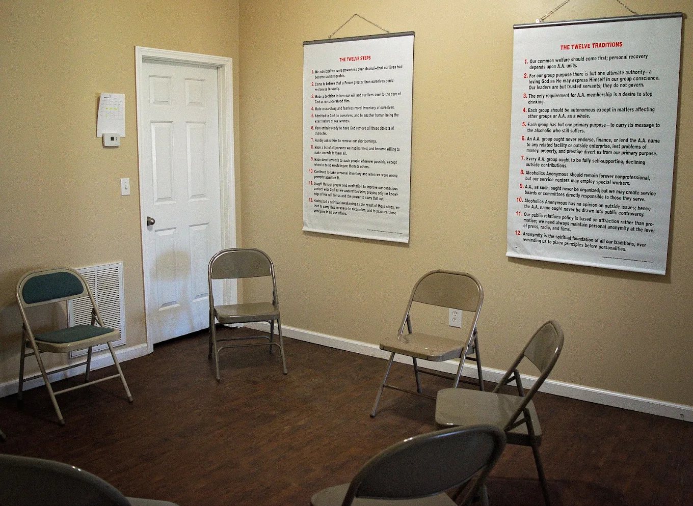 Group meeting room with chairs arranged in a circle