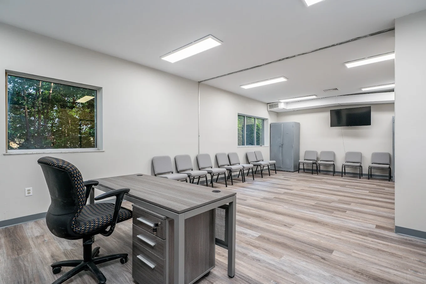 Group therapy room with chairs in a circle