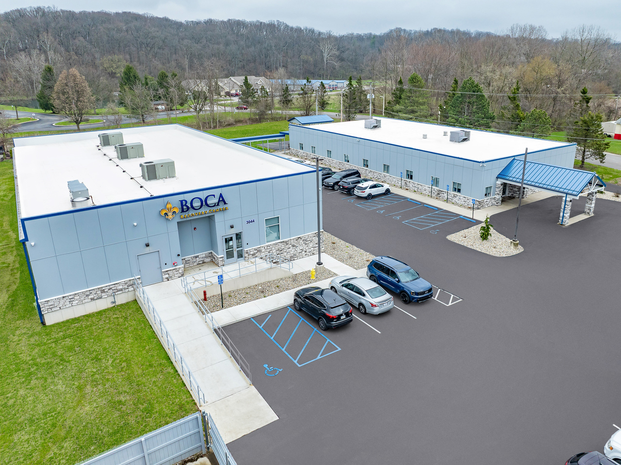 Aerial view of Boca Recovery Center buildings