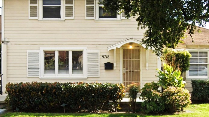 Entrance walkway leading to Little House Inc. residential facility.